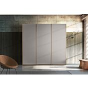 Armadio moderno a 3 ante scorrevoli in finitura Grigio seta Zenzero Shop