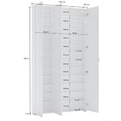 Armadio multiuso 3 ante scontato, Bianco lucido con Specchio