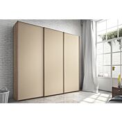 Armadio 3 ante scorrevoli laccato Terra opaco e Olmo