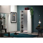 Armadio multiuso 3 ante scontato, Bianco lucido con Specchio