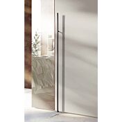 Armadio battente 4 ante con anta a specchio, in finitura Marmo nero e Grigio seta