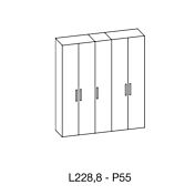 Armadio moderno finitura Orzo, 5 ante battenti
