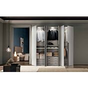 Armadio battente scontato a 6 ante, Noce bianco