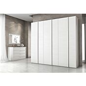 Armadio 6 ante battenti, finitura Bianco frassinato