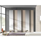 Armadio 6 ante battenti, in finitura Cachemire 