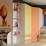 Armadio con cabina, Nuvola frassino, Albicocca e Giallo, L.270x100 Zenzero Shop