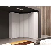 Armadio ad angolo Gufo con 6 ante battenti in finitura Larice bianco Zenzero Shop