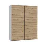 armadio bianco e rovere 2 ante