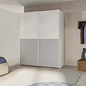 Armadio scorrevole bicolor, Cemento artico e Grigio dorian, 2 ante