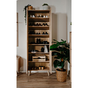 Composizione ingresso Kara in finitura Quercia ed effetto Rafia