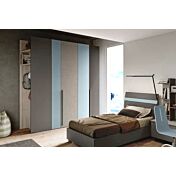 Armadio camerette 4 ante battenti in Grigio cenere, Seta e Carta da zucchero