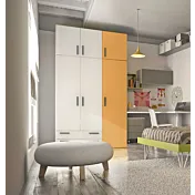 armadio con cassetti arancio