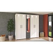 Armadio stile industry colore Bianco frassino e Grigio