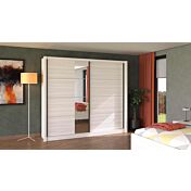 Armadio di design scorrevole, Bianco frassino con specchio