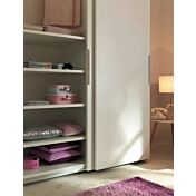 Armadio scorrevole L.155 Moretti Compact, Frassino Bianco