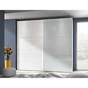 Armadio 2 ante scorrevoli vetro Grigio e Frassinato bianco Zenzero Shop