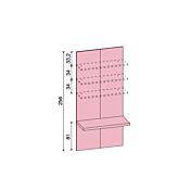 Armadio con scrivania, 5 ante battenti e 6 cassetti, Olmo natura e Orzo