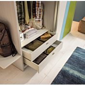 Armadio camerette L.155 Moretti Compact, Oliva, Tabacco e Cielo laccato