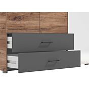 Armadio industry 4 ante con specchio e due cassetti