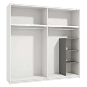 Armadio scorrevole con anta specchio, finitura Bianco e Quercia