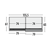 Armadio scorrevole L.155 Moretti Compact, Frassino Bianco