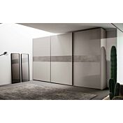 Armadio scorrevole a 3 ante Grigio seta e Ardesia Cemento Zenzero Shop