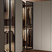 Armadio ad angolo con 10 ante battenti, Corda e dettagli Metal grey in sconto