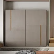Armadio scorrevole a 2 ante, 220x240h cm, in finitura Mercure e Bronzo in saldo Zenzero Shop