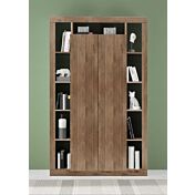 Colonna libreria, dispensa a 2 ante, finitura Mercure, Made in Italy