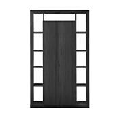 Dispensa Libreria a 2 ante, finitura Nero frassinato, Made in Italy