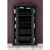 Dispensa Libreria a 2 ante, finitura Nero frassinato, Made in Italy