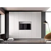 Armadio con vano tv H.234, Bianco opaco Zenzero Shop
