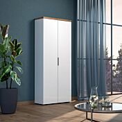 Armadio multiuso finitura Bianca lucida e Rovere chiaro