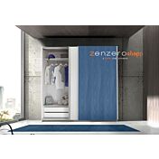 Armadio Like 2 ante scorrevoli bianco opaco e Blu