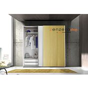 Cameretta moderna con letto like in legno e armadio vertigo GIallo e Bianco