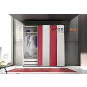 Armadio Vertigo 2 ante scorrevoli bianco opaco e rosso