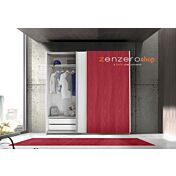 Armadio Vertigo 2 ante scorrevoli con anta tutta rossa e bianca opaca