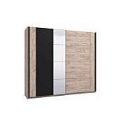 Armadio Rovere e Nero, con specchio 