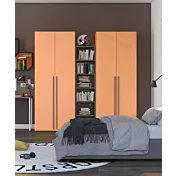 armadio con libreria papaya