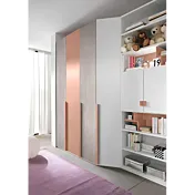 armadio rosa antico con libreria