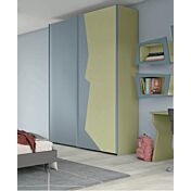 Armadio con 2 ante scorrevoli bicolore in finitura Oliva e Cadaques