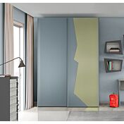 Armadio con 2 ante scorrevoli bicolore in finitura Oliva e Cadaques