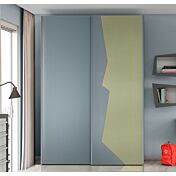 Armadio con 2 ante scorrevoli bicolore in finitura Oliva e Cadaques