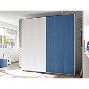 Armadio Like 2 ante scorrevoli bianco opaco e Blu