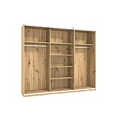 Armadio scorrevole 3 ante, finitura Rovere e Nero