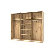 Armadio scorrevole 3 ante, finitura Rovere e Nero