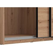 Armadio scorrevole 3 ante, finitura Rovere e Nero