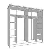 armadio contemporaneo grigio scorrevole