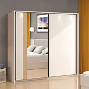 Armadio economico con 2 ante scorrevoli in finitura Cashmere e Rovere Zenzero Shop