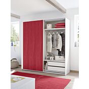 Armadio Vertigo 2 ante scorrevoli con anta tutta rossa e bianca opaca